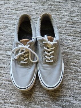 Sperry Men's Casual Canvas Lace-Up Sneakers in Light Gray